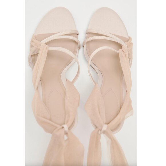 Zara Tulle Heel Sandals Pink NWT - Picture 8 of 10